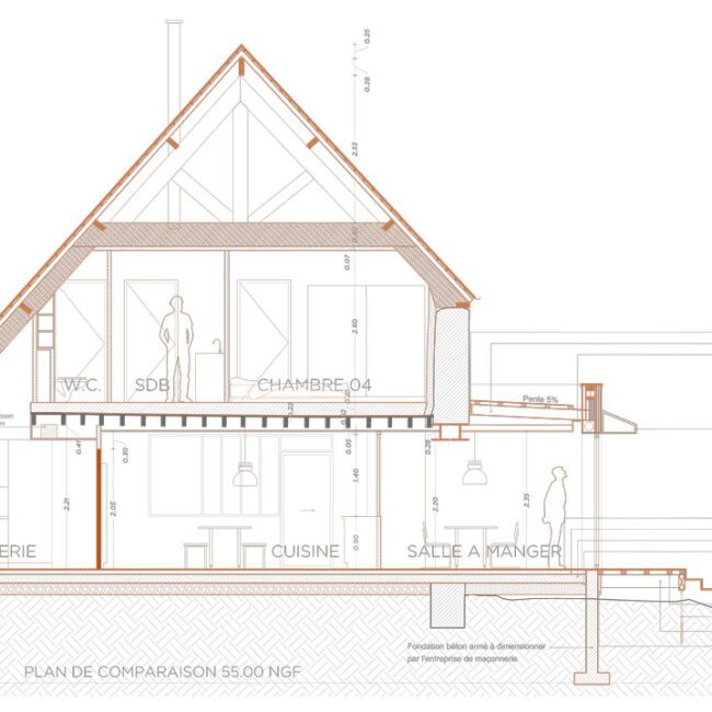 Coupe OO' du projet de Vieux