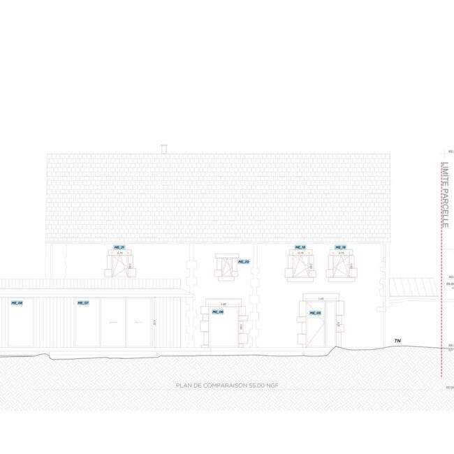 élévation Est du projet de Vieux