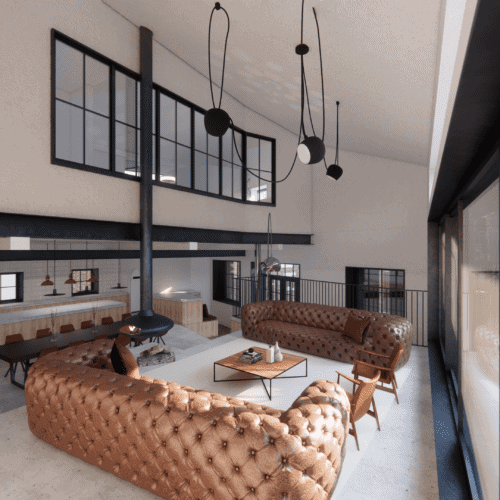 Vue depuis le haut du salon du projet de Vannes