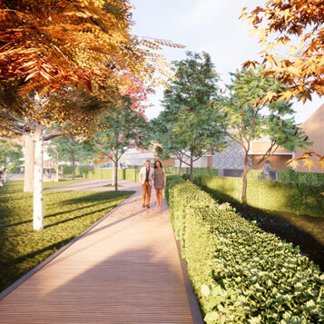 Vue promenade parc projet Aubigny